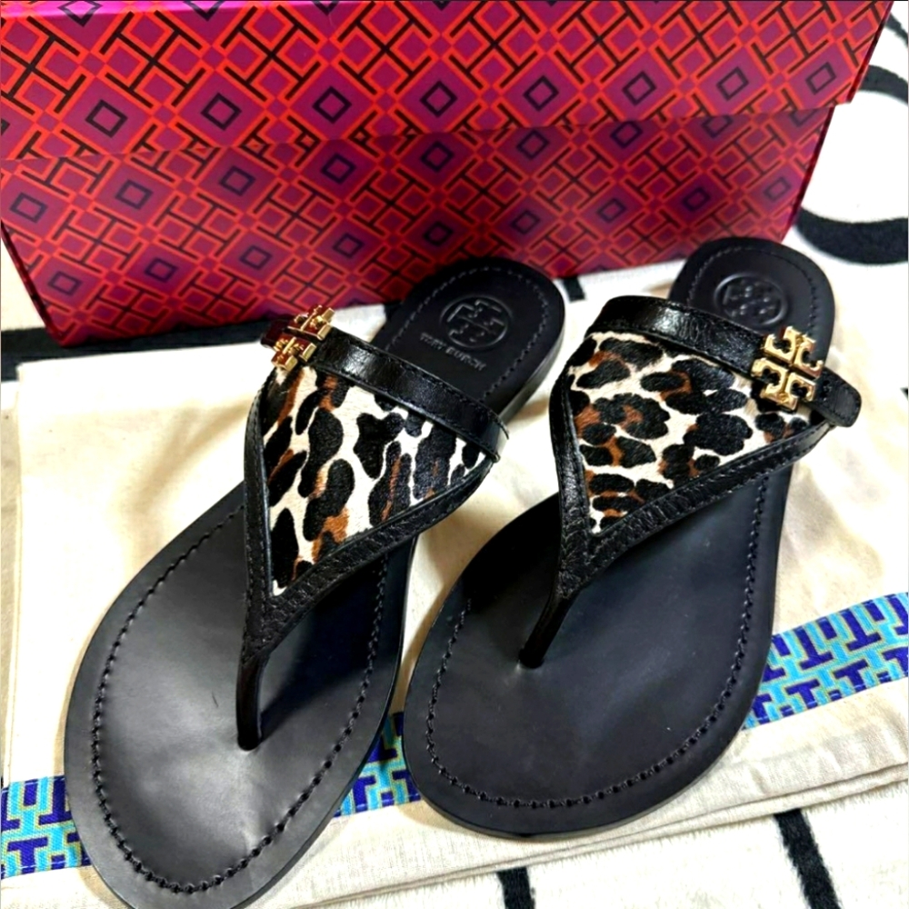 Tory Burch Designer Eloise Cheetah Animal print Sandals Size 10